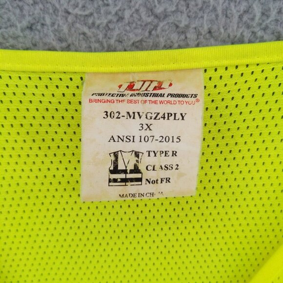 PIP Hi-Visibility Yellow Safety Vest Reflective Mesh Zip ANSI 107-2015 Type R 3X - Picture 5 of 14